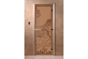 Дверь DoorWood "Банька в лесу" (бронза, матовое) 190х70 Дверь DoorWood "Банька в лесу" (бронза, матовое) 190х70